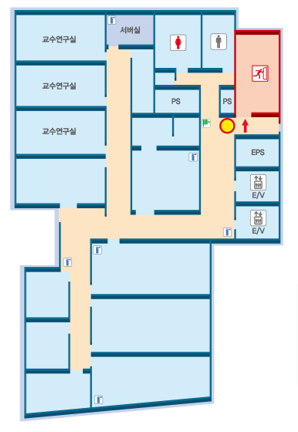 (주)레이(소화기비치), (주)대림화학, 남녀화장실, PS, EPS, 비상계단,  E/V,소화전